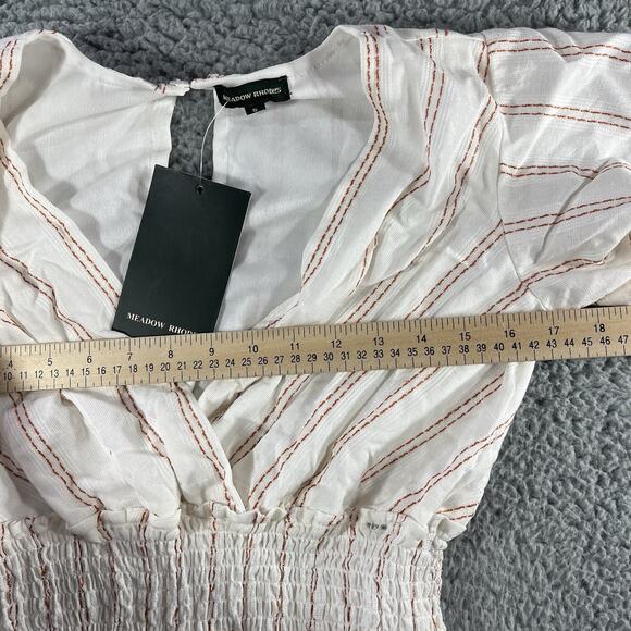 MEADOW RHODES JUMP SUIT WOMENS SMALL WHITE ROMPER ONE PIECE NWT NEW STRIPE *READ - Picture 8 of 14